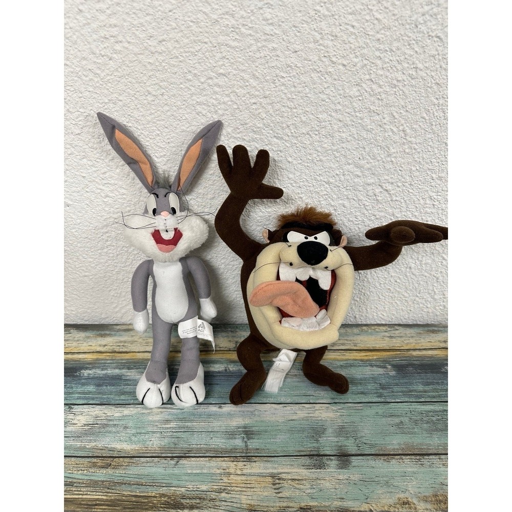 Vintage Plush Stuffed Animal Bugs Bunny and Tasmanian Devil